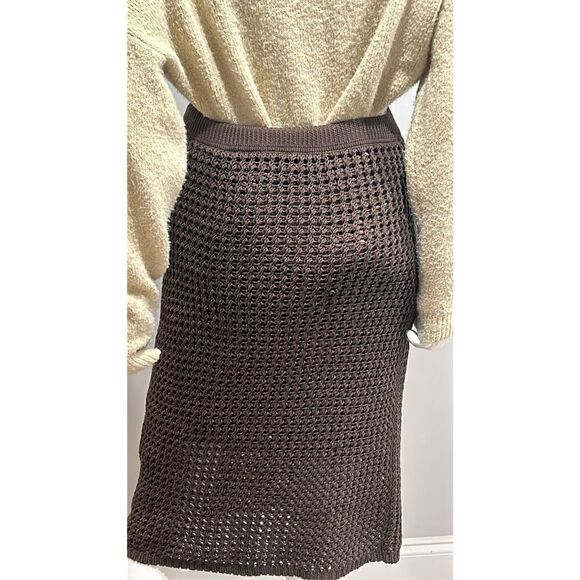 Theory Brown Knit Pima Cotton Skirt Size Small - Picture 12 of 12